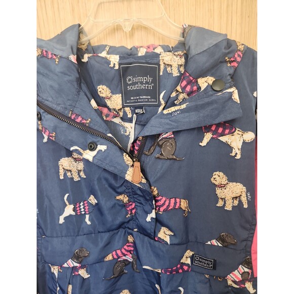Simply Southern Women's Half-zip Windbreaker w/ Dogs All Over Size M NWT - Picture 4 of 8
